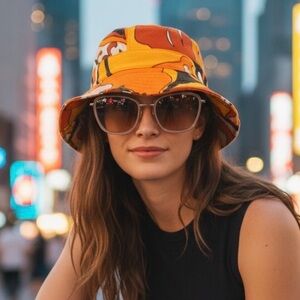 💯AUTH D&G Colorful Abstract Beach Hat Made in Italy 🇮🇹